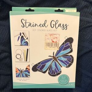 Stained Glass DIY Kit with Blue Butterfly Design